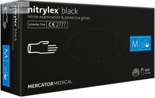 Púdermentes nitril orvosi kesztyű, Nitrylex Black